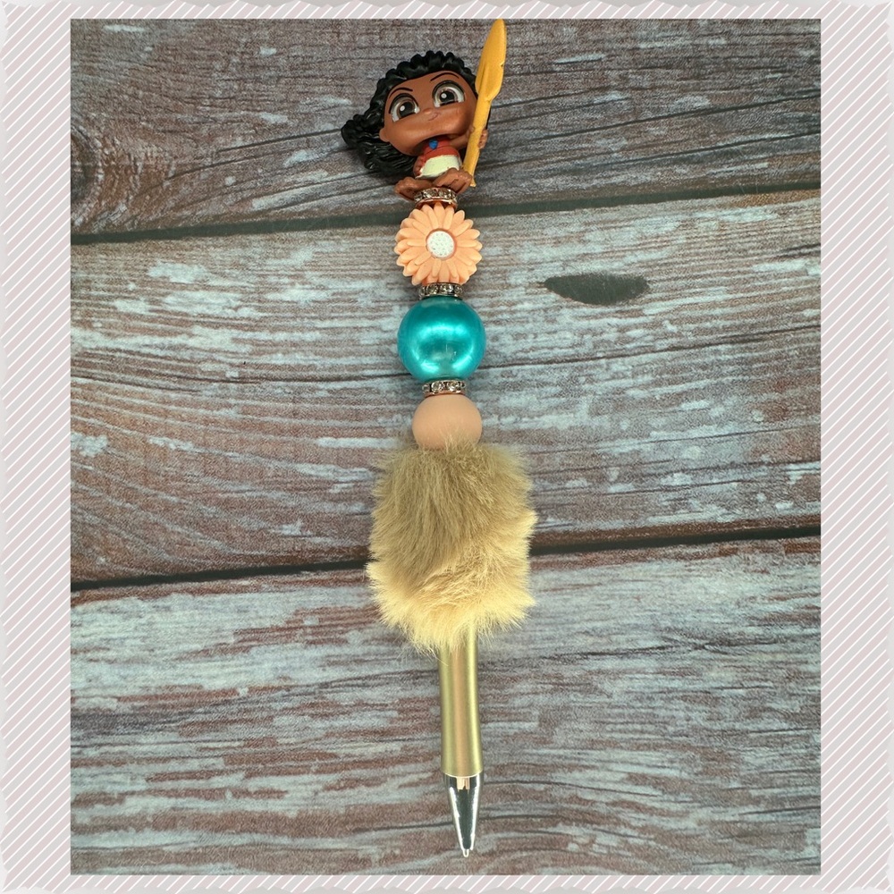 Disney Doorables Moana Handmade Beaded Pen NEW